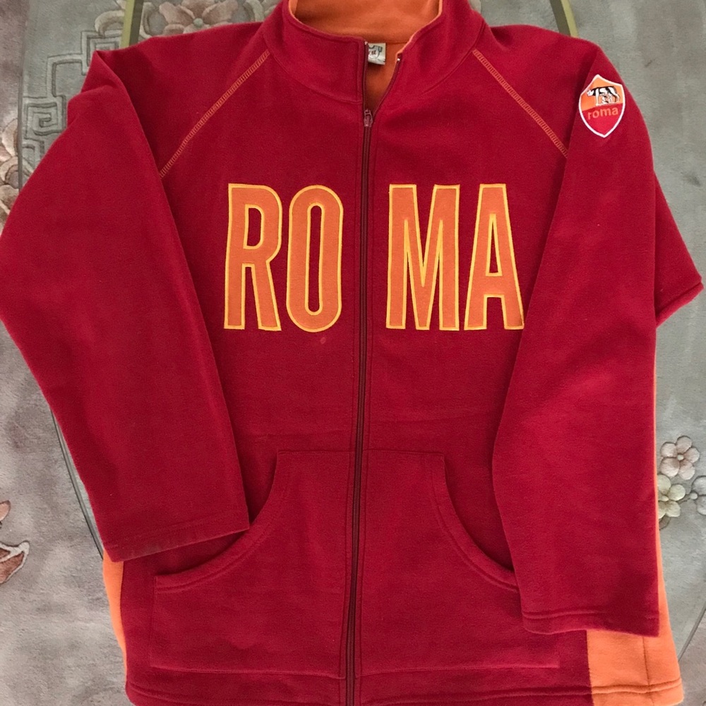 Roma Soccer Sweatshirt. Full Zip. Men’s Large